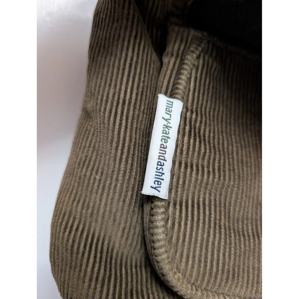 Mary-Kate and Ashley Corduroy Sherpa Backpack Olive Green Y2K Vintage Vacation